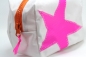 Preview: Segeltuch Kosmetiktasche eckig mit Stern in pink